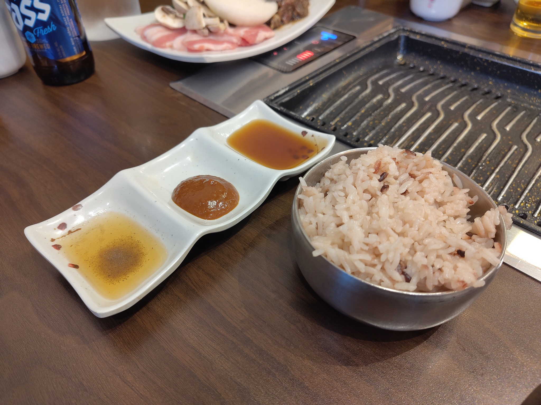 Steamed Rice and Sauces