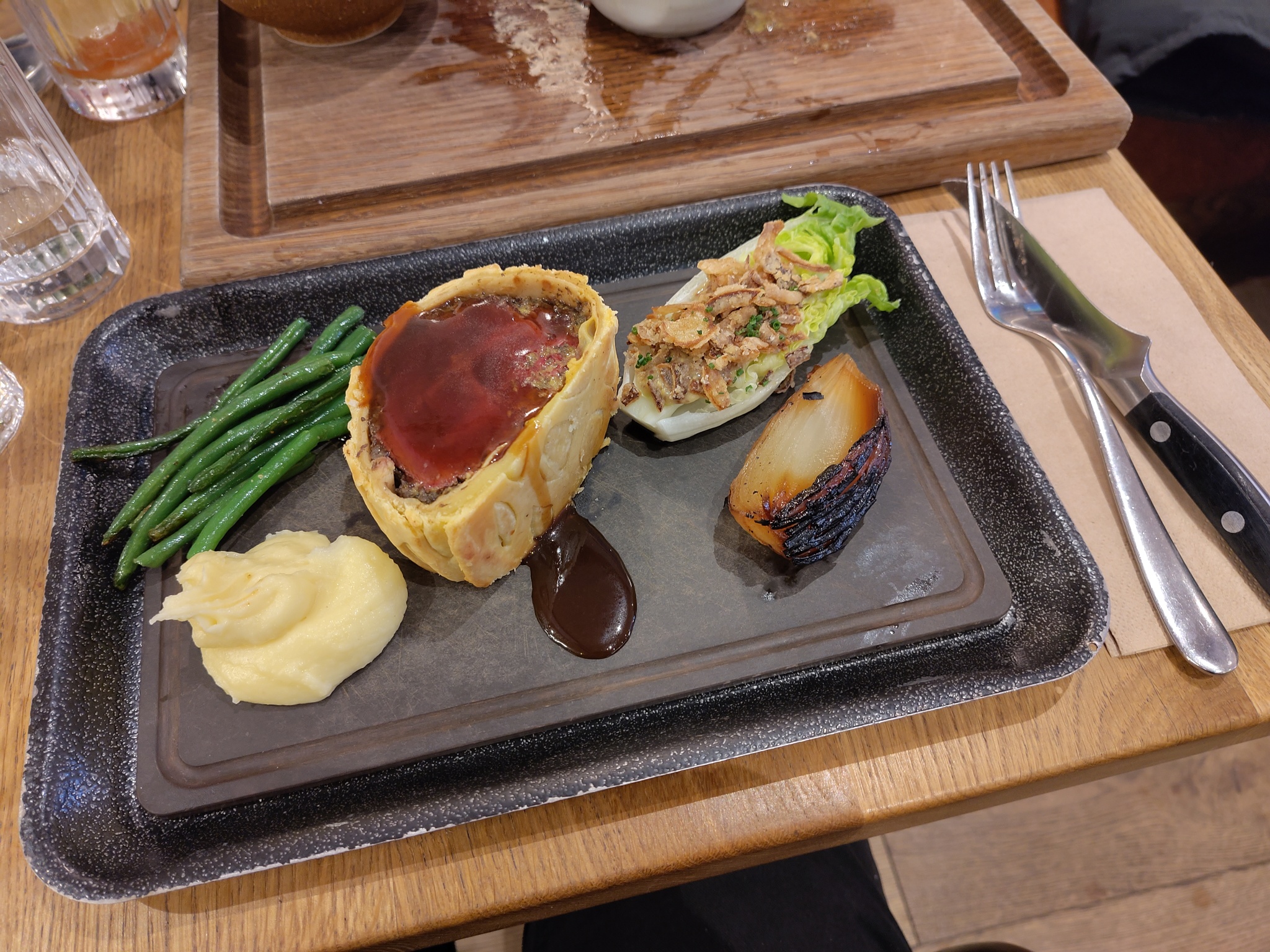 Beef Wellington, with trimmings