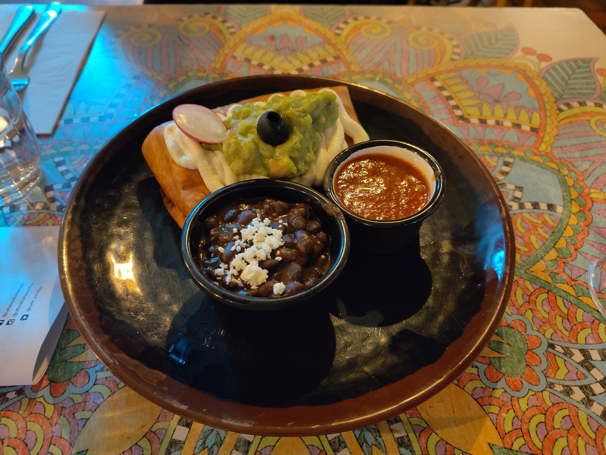 Chicken Chimichanga with Black Beans