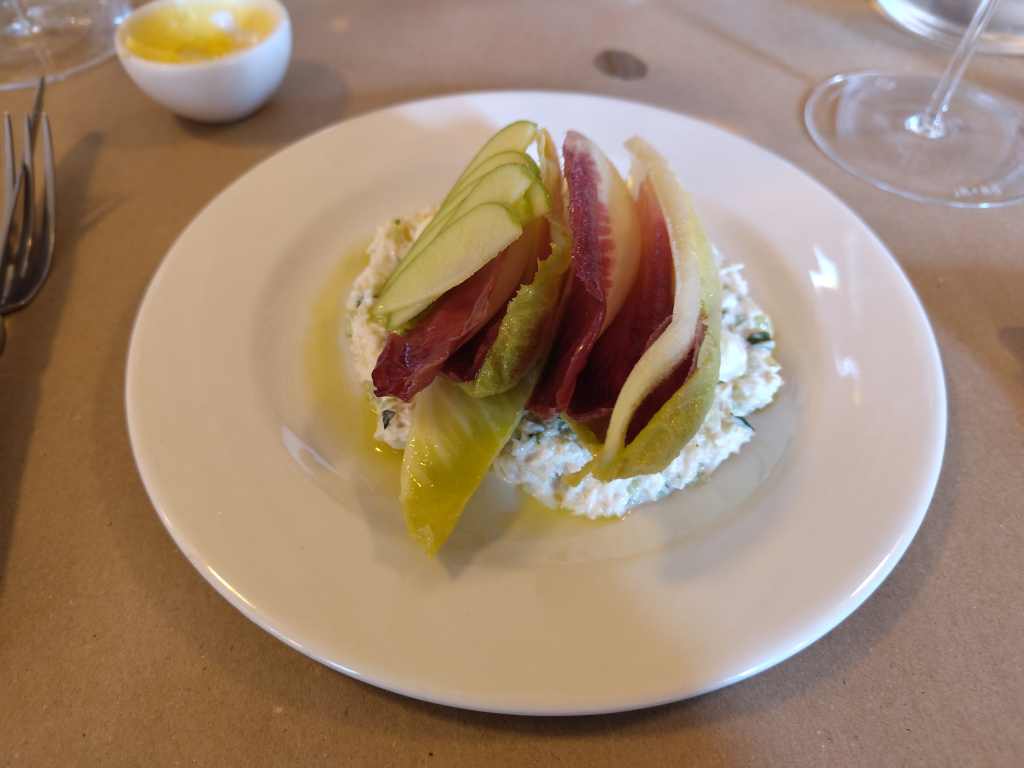 White Crab Salad with Apple and Chicory