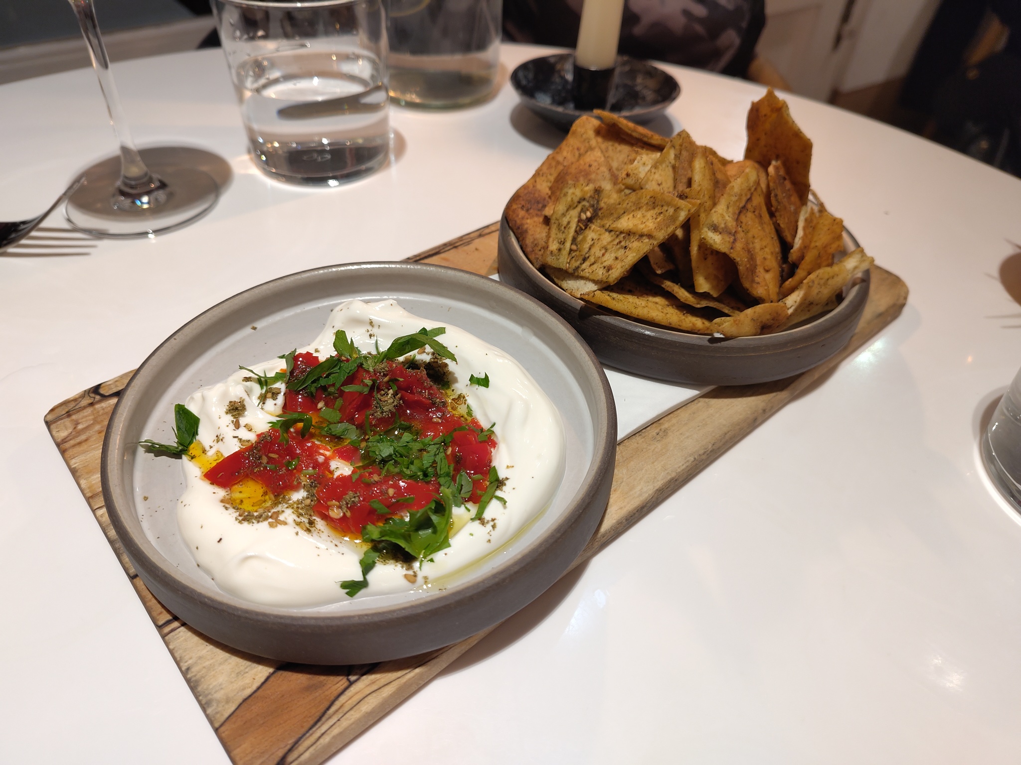 Pita Chips with Yoghurt