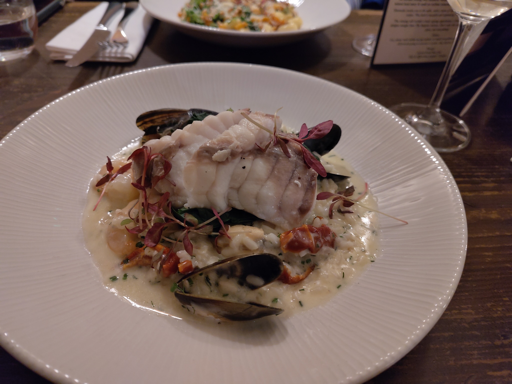 Monk Fish, with Prawns and Mussels